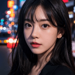 [LINEスタンプ] 韓国の夜の女の子  Aの画像（メイン）