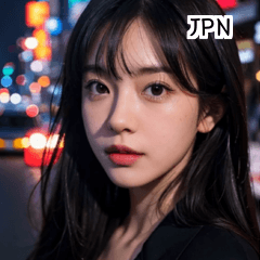[LINEスタンプ] JPN 韓国の夜の女の子の画像（メイン）