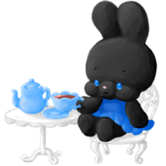 [LINEスタンプ] 黒うさぎとほのぼのガーデンの日常