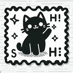 [LINEスタンプ] くろねこモフモフ♪