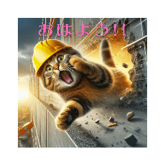 [LINEスタンプ] 現場で働く猫達（労災編2）