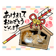 [LINEスタンプ] 2024年むぎちゃん＆がんちゃん