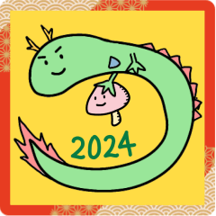 [LINEスタンプ] ⛩️2024辰 きのことポケットアニマルズ