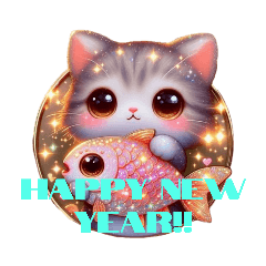 [LINEスタンプ] Happy New Year SQUID and CAT