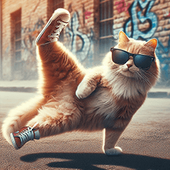 [LINEスタンプ] 明るく猫ダンサーの画像（メイン）