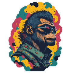 [LINEスタンプ] Glasses apes Big