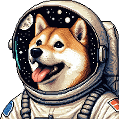 [LINEスタンプ] 宇宙な柴犬 ドット絵 日常会話 40種