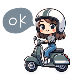 [LINEスタンプ] バイク女子 スクーター編