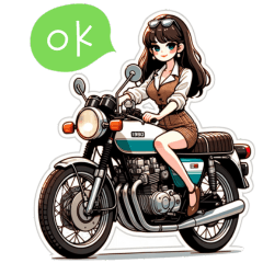 [LINEスタンプ] バイク女子 中型編