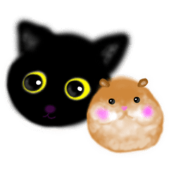 [LINEスタンプ] 子猫くろねこハムスター（黒猫ハムスター）