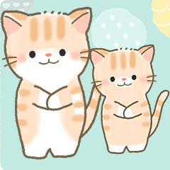 [LINEスタンプ] 北欧風かわいい猫カフェ♪茶トラ