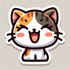 [LINEスタンプ] かわいい表情の三毛猫