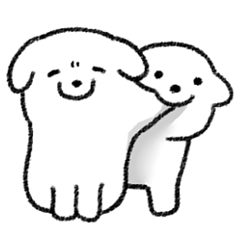 [LINEスタンプ] 毎日使える白い犬スタンプの画像（メイン）