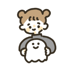 [LINEスタンプ] ゆるいおばけちゃんとおんなのこ