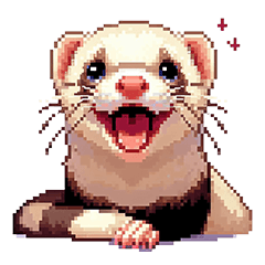 [LINEスタンプ] ドット絵 フェレット 40種