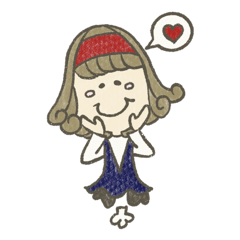 [LINEスタンプ] 赤いカチューシャの女の子の日常1