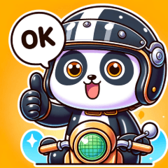 [LINEスタンプ] パンダのバイク冒険