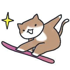 [LINEスタンプ] スノボねこ4