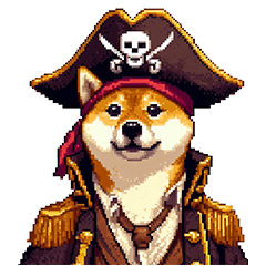 [LINEスタンプ] ドット絵 海賊な柴犬 40種