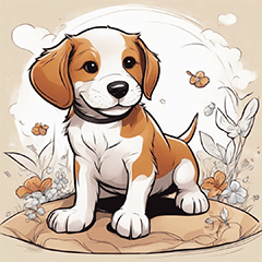 [LINEスタンプ] 子犬の一言