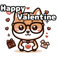 [LINEスタンプ] 柴犬の日常_Valentine