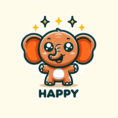 [LINEスタンプ] 象の感情：かわいい＆カラフル