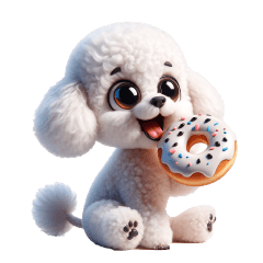 [LINEスタンプ] 3D Art Dog Friends Toy Poodle Simple