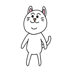 [LINEスタンプ] しろいおしりねこ