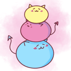 [LINEスタンプ] モフ猫悪魔( ⊃ ˙꒳​˙ ⊂)