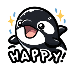 [LINEスタンプ] シャチの感情: かわいいスタンプ