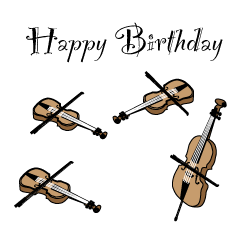[LINEスタンプ] 楽器による飛び出す誕生日祝いのスタンプの画像（メイン）