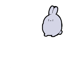 [LINEスタンプ] 多分使える太線青うさぎ