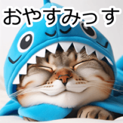 [LINEスタンプ] サメ猫の日常トーク2の画像（メイン）