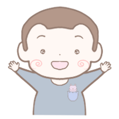 [LINEスタンプ] 家族連絡♡もみあげが可愛いおとこのこ