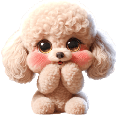 [LINEスタンプ] 3D Art Dog Friends Toy Poodle Simple 2