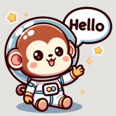 [LINEスタンプ] 宇宙服のモンキー冒険2