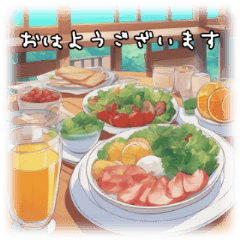 [LINEスタンプ] 爽やかな朝とオシャレな食事