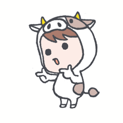 [LINEスタンプ] 着ぐるみウシくん