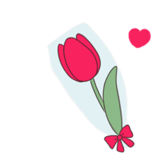 [LINEスタンプ] チューリップの一輪の花束