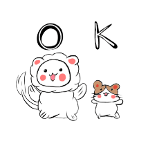 [LINEスタンプ] ホワイトライオンとハムちゃん