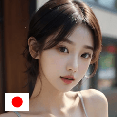 [LINEスタンプ] JP 短い髪の日本の女の子の画像（メイン）