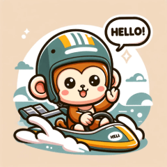 [LINEスタンプ] ヘルメットをかぶったかわいい猿の競艇