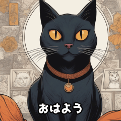 [LINEスタンプ] 黒猫のシュールなスタンプ