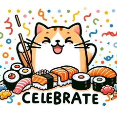 [LINEスタンプ] 猫と寿司！