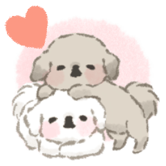 [LINEスタンプ] 犬っ子ペロ〈愛がいっぱい:茶〉の画像（メイン）