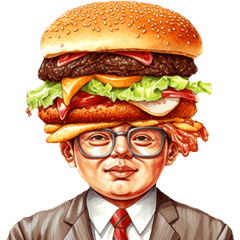 [LINEスタンプ] ハンバーガーおじさん
