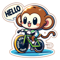 [LINEスタンプ] 競輪ヘルメットのかわいい猿