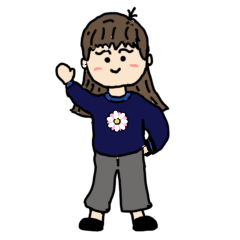 [LINEスタンプ] お花好き女の子