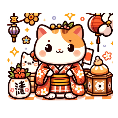 [LINEスタンプ] 着物猫2