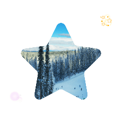 [LINEスタンプ] 雪山で思いっきり楽しもう 光り輝く星クズ